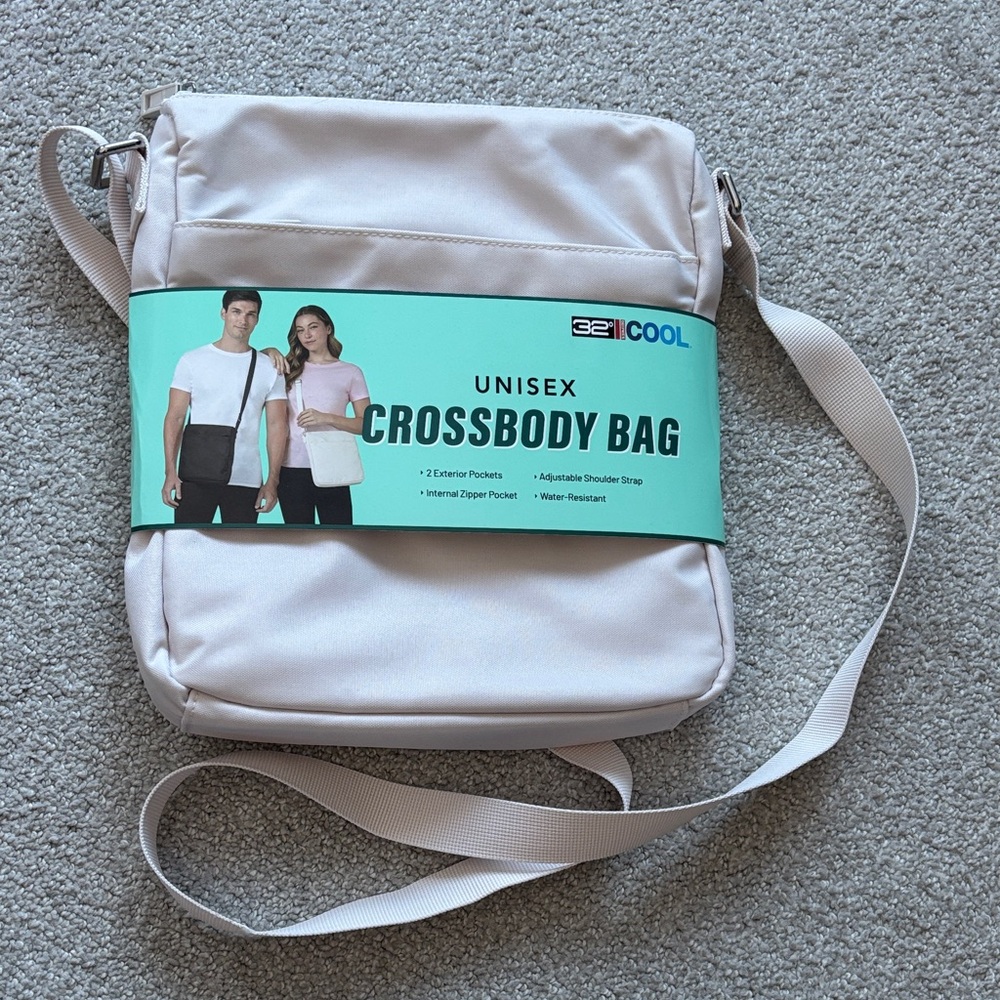 Unisex Cream Crossbody Bag